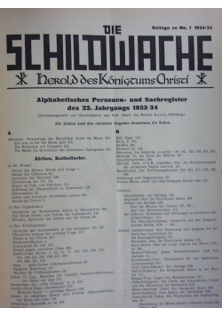 Die Schildwache, des 22, 1934/1935r.