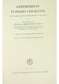 Geburtshilfe in Praxis und Klinik