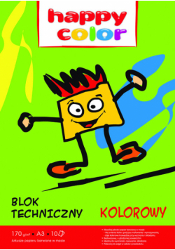 Blok techniczny kolorowy A3, 170g, 10 arkuszy 10 sztuk