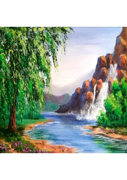 Mozaika diamentowa 5D - Wodospad 40x30cm