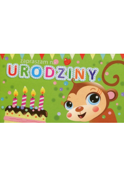 Zaproszenia urodzinowe Małpka 5 sztuk