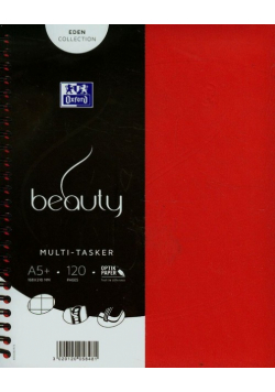 Kołonotatnik A5 Oxford beauty Multi tasker w kratkę 120 kartek czerwony