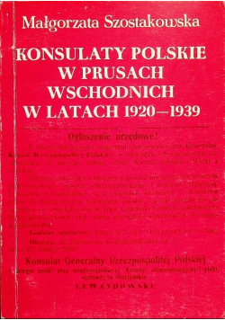 Konsulaty polskie w Prusach wschodnich w latach 1920-  1939