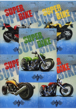 Zeszyt A5 Top-2000 w trzy linie 16 kartek Super bike mix