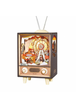 Puzzle Drewniane 3D Pozytywka Telewizor retro