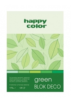 Blok A5/20K Deco Green 170g HAPPY COLOR