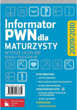 Informator PWN dla maturzysty 2009/2010 (+CD)