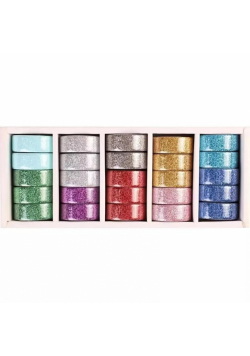 Taśma ozdobna Washi Tape brokat mix (25szt)