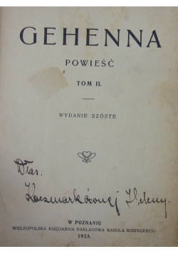 Gehenna, cz.2, 1923r.