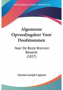 Algemeene Opvoedingsleer Voor Doofstommen