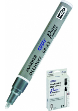 Marker olejowy Grand GR-25 srebrny 12 sztuk