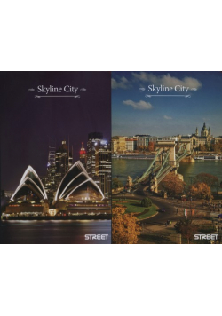 Brulion A4 Skyline City w kratkę 60 kartek 6 sztuk mix