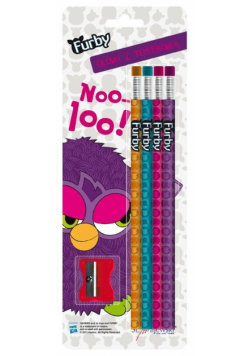 Ołówki Furby 4 sztuki z temperówką