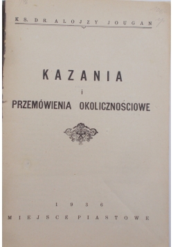 Kazania i przemówienia okolicznościowe, 1936r.