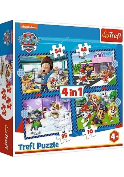 Puzzle 4w1 Psie sprawy TREFL