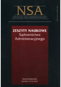 Zeszyty Naukowe Sądownictwa Administracyjnego 5/2012