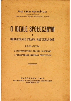 O ideale społecznym 1925 r.