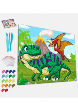 Obraz do wyklejania plasteliną - Dinozaury