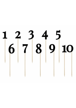 Numery na stół, czarne 24-26cm 11szt