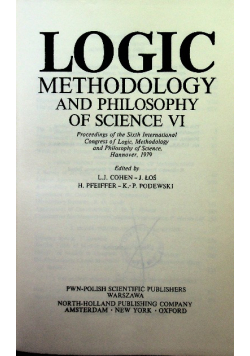Logic methodology and philosophy of science VI