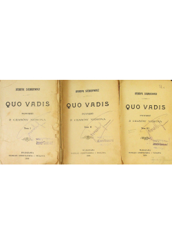 Quo Vadis Tom 1 do 3, 1896 r. Wydanie I