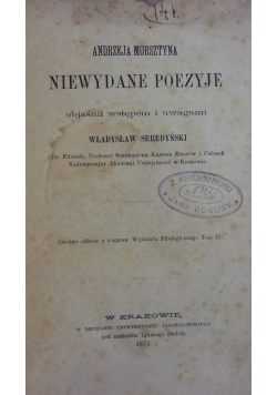 Niewydane poezje ,1874r.