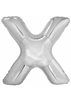 Balon foliowy litera X srebrna 81x86cm