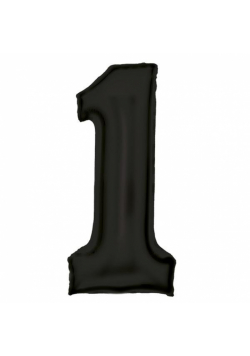 Balon foliowy cyfra 1 satynowa czarna 86cm