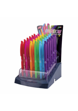 Długopis autoamtyczny Rainbow niebieski 36 sztuk mix