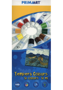 Farby tempery Prima Art 12 kolorów 12 ml w tubie