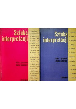 Sztuka interpretacji  Tom I i II