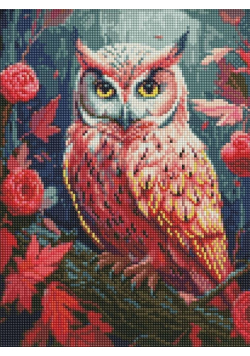 Diamentowa mozaika - Kolorowa sowa 30x40cm