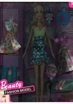 Lalka Fashion Girl 29 cm z ubrankami 6 elementów