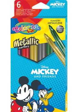 Flamastry metaliczne Colorino Kids 6 kolorów Mickey