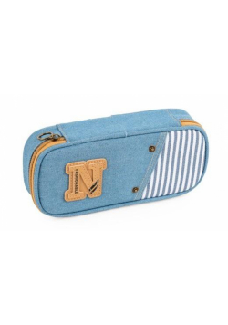 Piórnik etui Denim niebieski