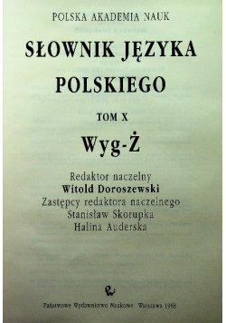 Słownik języka polskiego Tom X