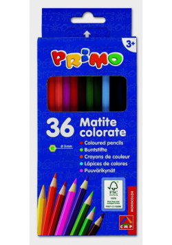 Kredki drewniane sześciokątne Primo 36 kolorów