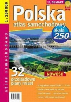 Polska 1:250 000 32 przejazdowe plany miast Atlas samochodowy