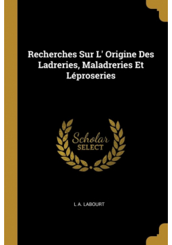 Recherches Sur L' Origine Des Ladreries, Maladreries Et Léproseries