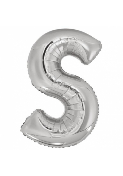 Balon foliowy litera S srebrna 55x86cm