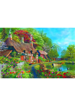 Puzzle Domek w kwitnącej dolinie rzecznej  4000