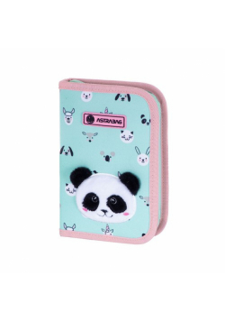 Piórnik pojedynczy dwuklapkowy bez wyposażenia Astrabag Teddy Panda C1