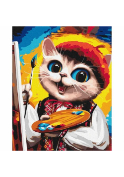 Malowanie po numerach - Kotek Artysta 40x50cm