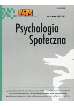 Psychologia Społeczna  8(27) 2013