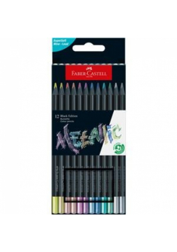 Kredki trójkątne black Faber-Castell 12 kolorów metalicznych