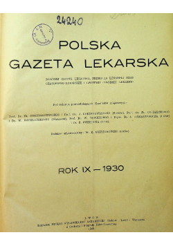 Polska gazeta lekarska Rok IX nr 1 do 49 1930r.
