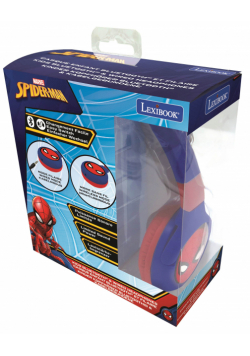 Składane słuchawki Spider Man 2 w 1 Bluetooth i przewodowe z zabezpieczeniem głośności dla dzieci HPBT010SP