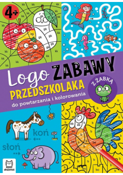Logo zabawy przedszkolaka Do powtarzania i kolorowania z żabką