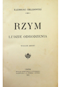 Rzym ludzie odrodzenia  1911 r.