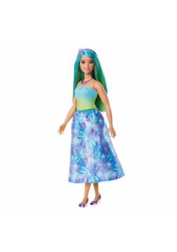 Barbie Księżniczka Lalka Niebiesko-zielony strój